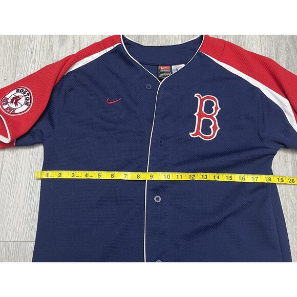 MLB Boston Red Sox Jersey Youth Boys Large Blue Nike Team Baseball Y2K Sewn - Picture 5 of 5